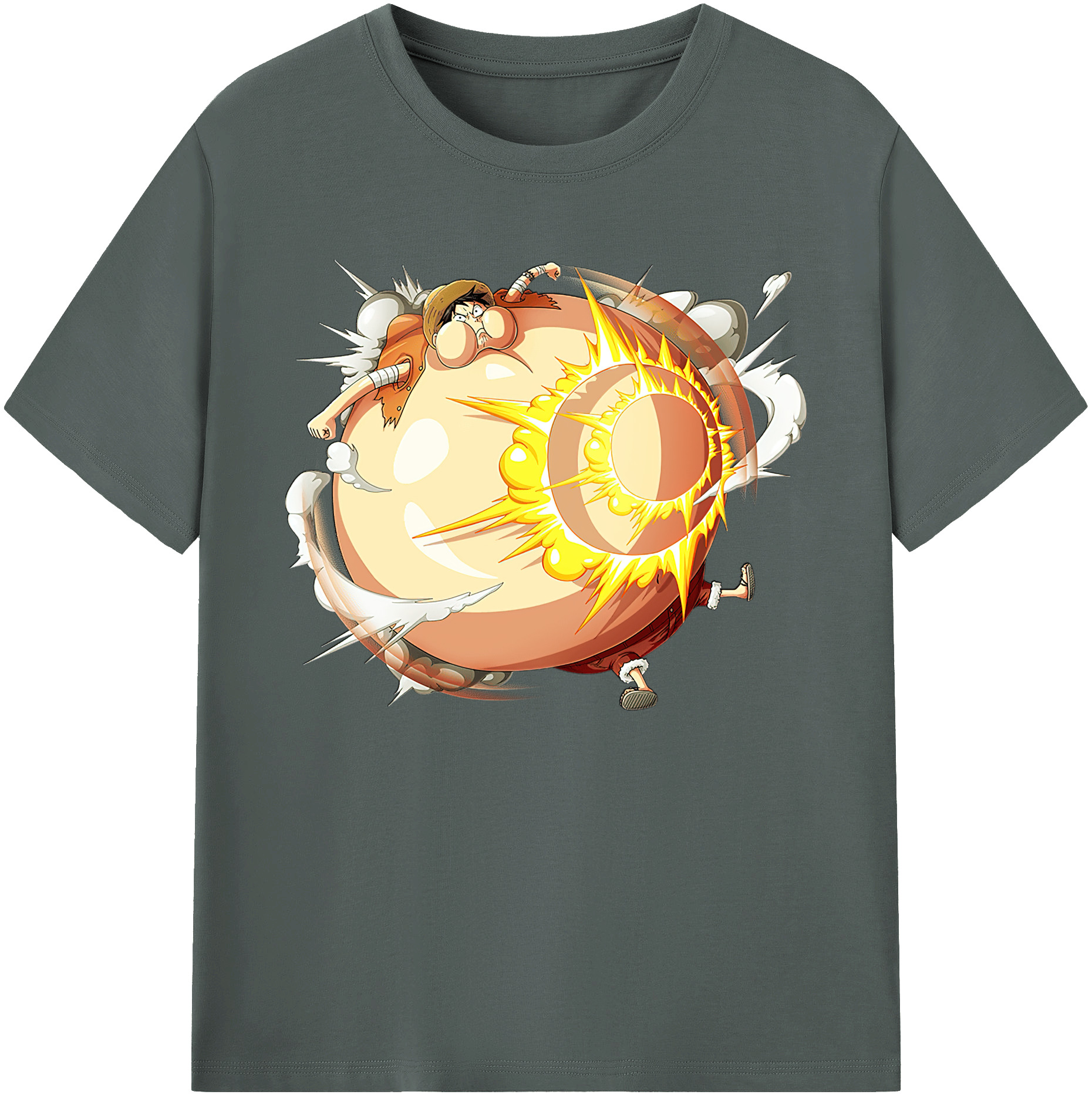 ワンピース モンキー・D・ルフィ ONE PIECE Monkey D. Luffy 綿100％ メンズ半袖Tシャツ｜肌触りやわらか＆通気性